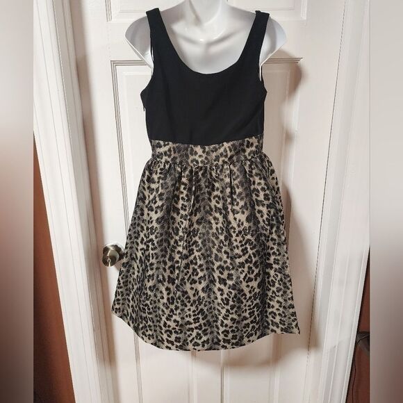 Laura Petites Dress Leopard Print Embellished Empire Waist Women’s Size 12P - Picture 7 of 12